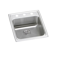 Elkay Lustertone Classic Stainless Steel 15" x 22" x 6-1/2", 2-Hole Single Bowl Drop-in ADA Sink with Perfect Drain LRAD152265PD2