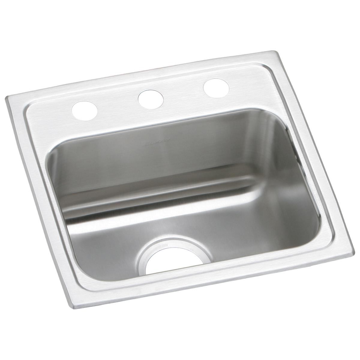 Elkay Lustertone Classic Stainless Steel 17" x 16" x 4-1/2", 2-Hole Single Bowl Drop-in ADA Sink LRAD1716452