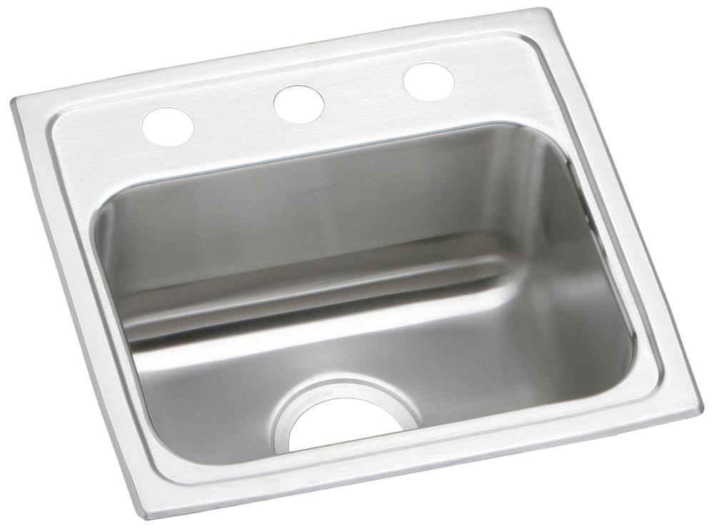 Elkay 18 Gauge Stainless Steel 17" x 16" x 6" Single Bowl Drop-in Kitchen Sink LRAD171660X