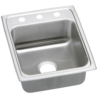 Elkay Lustertone Classic Stainless Steel 17" x 20" x 5-1/2", Single Bowl Drop-in ADA Sink LRADQ1720552