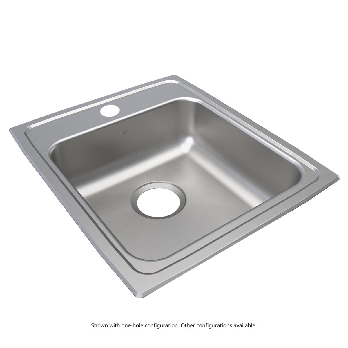 Elkay Lustertone Classic Stainless Steel 17" x 20" x 6-1/2", Single Bowl Drop-in ADA Sink LRAD1720651