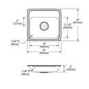 Elkay 18 Gauge Stainless Steel 19" x 18" x 4" Single Bowl Drop-in Kitchen Sink LRADQ1918402