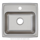 Elkay Lustertone Classic Stainless Steel 19" x 18" x 5-1/2", OS4-Hole Single Bowl Drop-in ADA Sink LRAD191855OS4