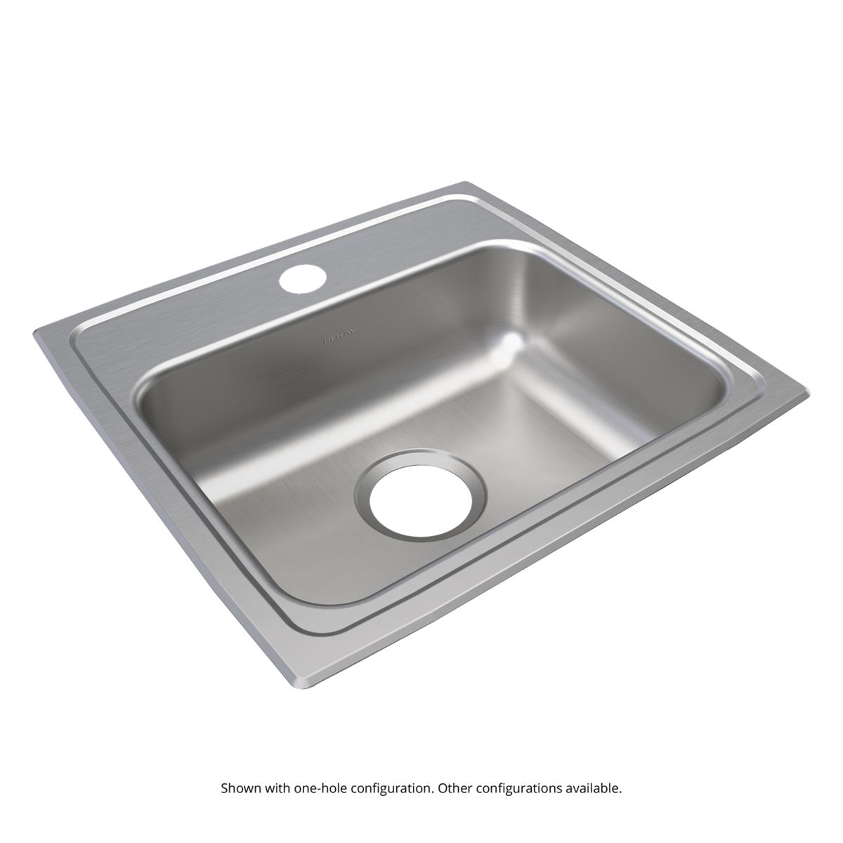 Elkay Lustertone Classic Stainless Steel 19" x 18" x 5", 1-Hole Single Bowl Drop-in ADA Sink LRAD1918501
