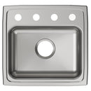 Elkay Lustertone Classic Stainless Steel 19" x 18" x 5-1/2", OS4-Hole Single Bowl Drop-in ADA Sink LRAD191855OS4