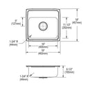 Elkay 18 Gauge Stainless Steel 19" x 18" x 6.5" Single Bowl Drop-in Kitchen Sink LRAD191865X