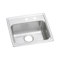 Elkay Lustertone Classic Stainless Steel 19-1/2" x 19" x 5-1/2", MR2-Hole Single Bowl Drop-in ADA Sink LRAD191955MR2