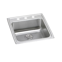 Elkay Lustertone Classic Stainless Steel 19-1/2" x 22" x 6-1/2", Single Bowl Drop-in ADA Sink with Perfect Drain LRAD202265PD3