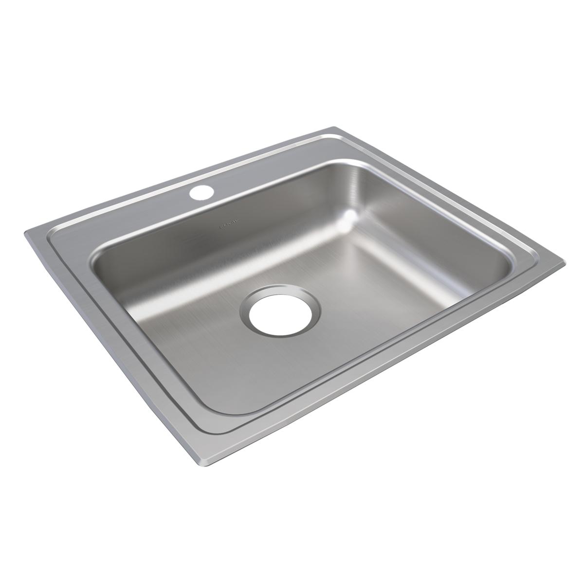 Elkay Lustertone Classic Stainless Steel 22" x 19-1/2" x 6", Single Bowl Drop-in ADA Sink LRAD221960MR2