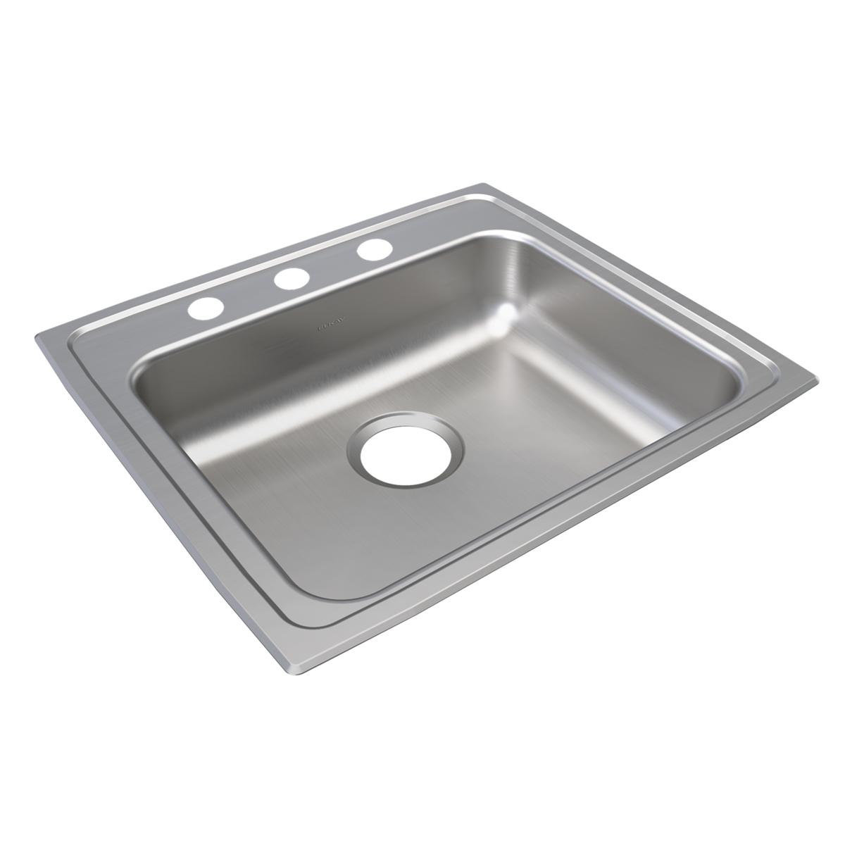 Elkay Lustertone Classic Stainless Steel 22" x 19-1/2" x 5", Single Bowl Drop-in ADA Sink LRAD2219503