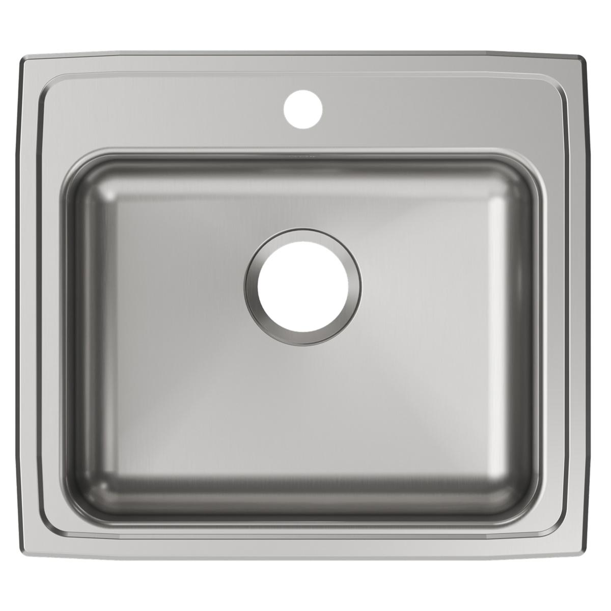 Elkay Lustertone Classic Stainless Steel 22" x 19-1/2" x 6-1/2", Single Bowl Drop-in ADA Sink LRAD2219651
