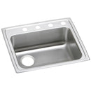 Elkay Lustertone Classic Stainless Steel 22" x 19-1/2" x 6", Single Bowl Drop-in ADA Sink LRAD221960L3