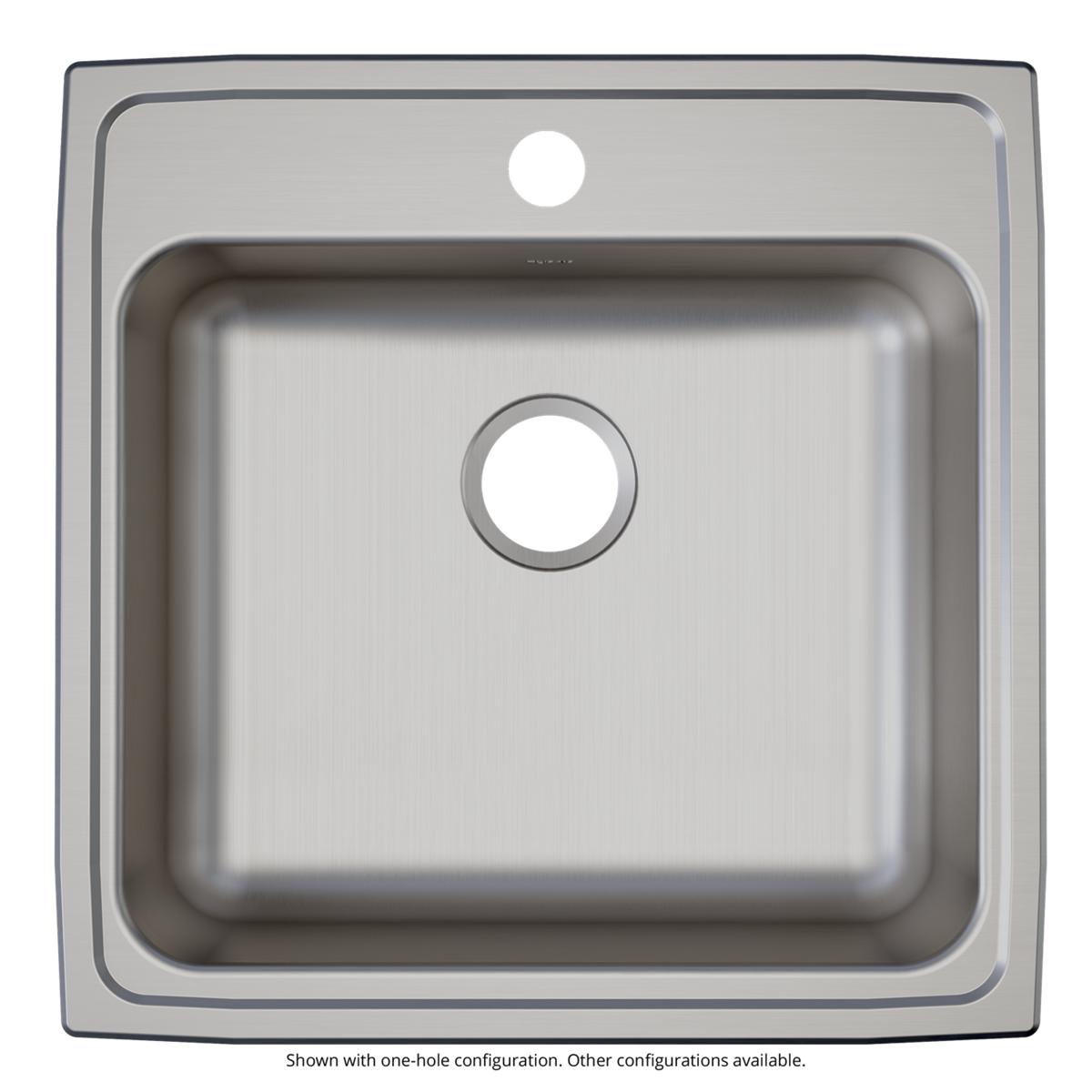 Elkay Lustertone Classic Stainless Steel 22" x 22" x 6-1/2", Single Bowl Drop-in ADA Sink LRAD2222651