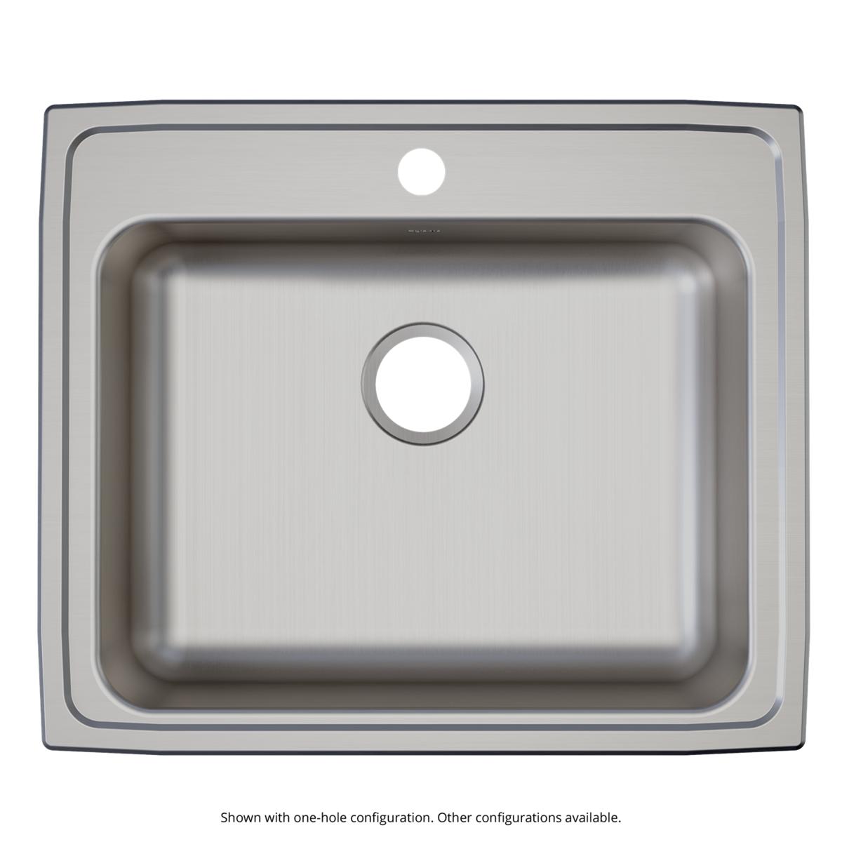 Elkay Lustertone Classic Stainless Steel 25" x 21-1/4" x 5-1/2", Single Bowl Drop-in ADA Sink LRAD252155MR2