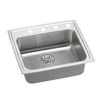 Elkay Lustertone Classic Stainless Steel 25" x 21-1/4" x 6-1/2", Single Bowl Drop-in ADA Sink with Perfect Drain LRADQ252165PD1