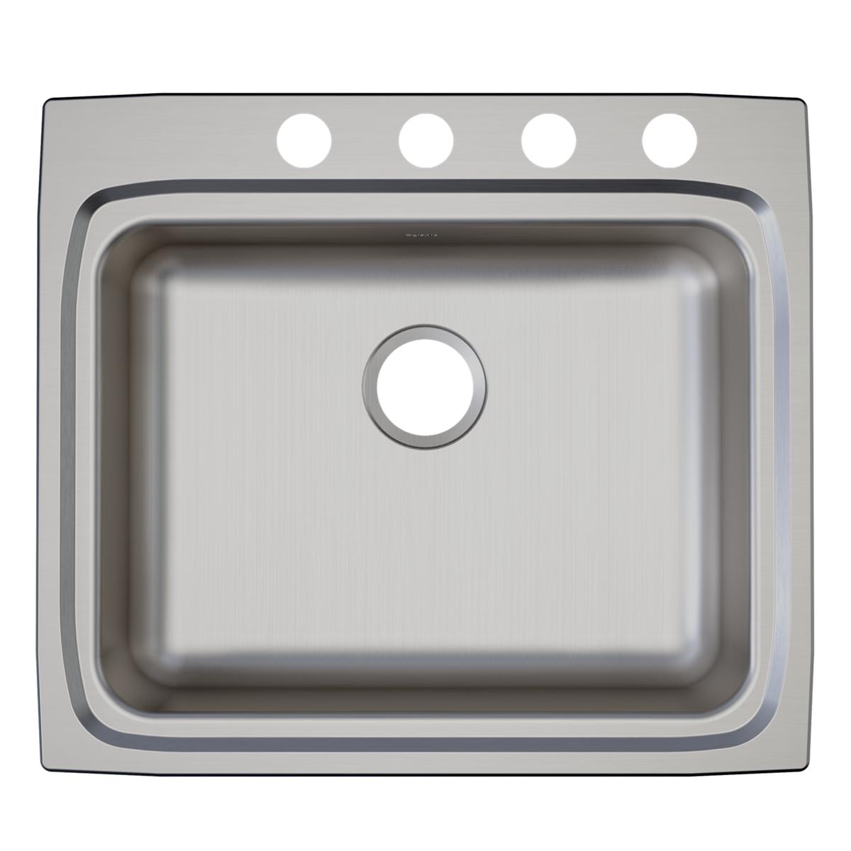 Elkay Lustertone Classic Stainless Steel 25" x 22" x 5-1/2", Single Bowl Drop-in ADA Sink LRAD2522554