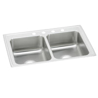 Elkay Lustertone Classic Stainless Steel 29" x 18" x 5", 3-Hole Equal Double Bowl Drop-in ADA Sink LRAD2918503