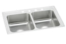 Elkay 18 Gauge Stainless Steel 29" x 18" x 6.5" Double Bowl Top Mount Kitchen Sink LRADQ2918652