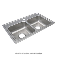 Elkay Lustertone Classic Stainless Steel 29" x 18" x 5-1/2", 2-Hole Equal Double Bowl Drop-in ADA Sink LRAD2918552