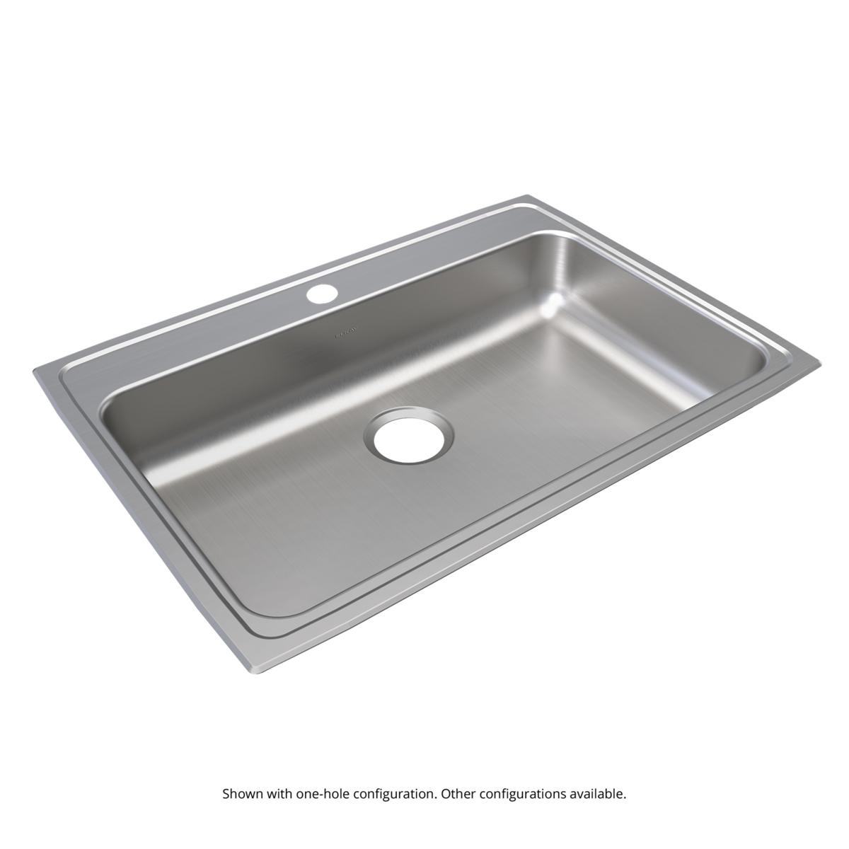Elkay Lustertone Classic Stainless Steel 31" x 22" x 6-1/2", 4-Hole Single Bowl Drop-in ADA Sink LRAD3122654