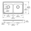Elkay 18 Gauge Stainless Steel 33" x 19.5" x 4.5" Double Bowl Drop-in Kitchen Sink LRAD3319451