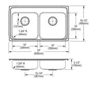 Elkay 18 Gauge Stainless Steel 33" x 19.5" x 5.5" Double Bowl Drop-in Kitchen Sink LRAD331955X