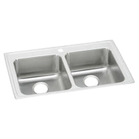 Elkay Lustertone Classic Stainless Steel 33" x 21-1/4" x 6-1/2", Equal Double Bowl Drop-in ADA Sink LRAD3321651