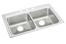 Elkay 18 Gauge Stainless Steel 33" x 22" x 4" Double Bowl Drop-in Kitchen Sink LRAD3322404