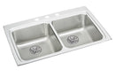 Elkay 18 Gauge Stainless Steel 33" x 22" x 6.5" Double Bowl Drop-in Kitchen Sink LRAD332265X