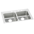 Elkay Lustertone Classic Stainless Steel 37" x 22" x 6-1/2", 4-Hole Equal Double Bowl Drop-in ADA Sink LRAD3722654