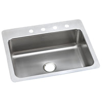 Elkay Lustertone Classic Stainless Steel 27" x 22" x 8", 4-Hole Single Bowl Dual Mount Sink LSR27224