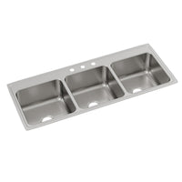 Elkay Lustertone Classic Stainless Steel 54" x 22" x 10-1/8", Triple Bowl Drop-in Sink LTR5422103