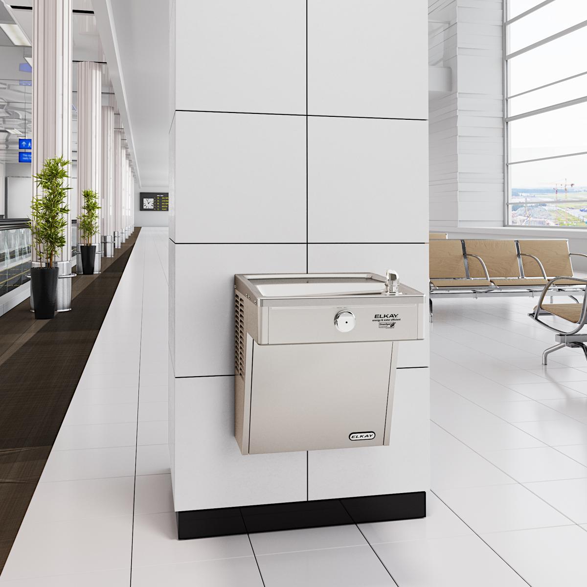 Elkay Cooler Wall Mount GreenSpec ADA Vandal-Resistant Filtered Refrigerated, Stainless LVRCGRN8
