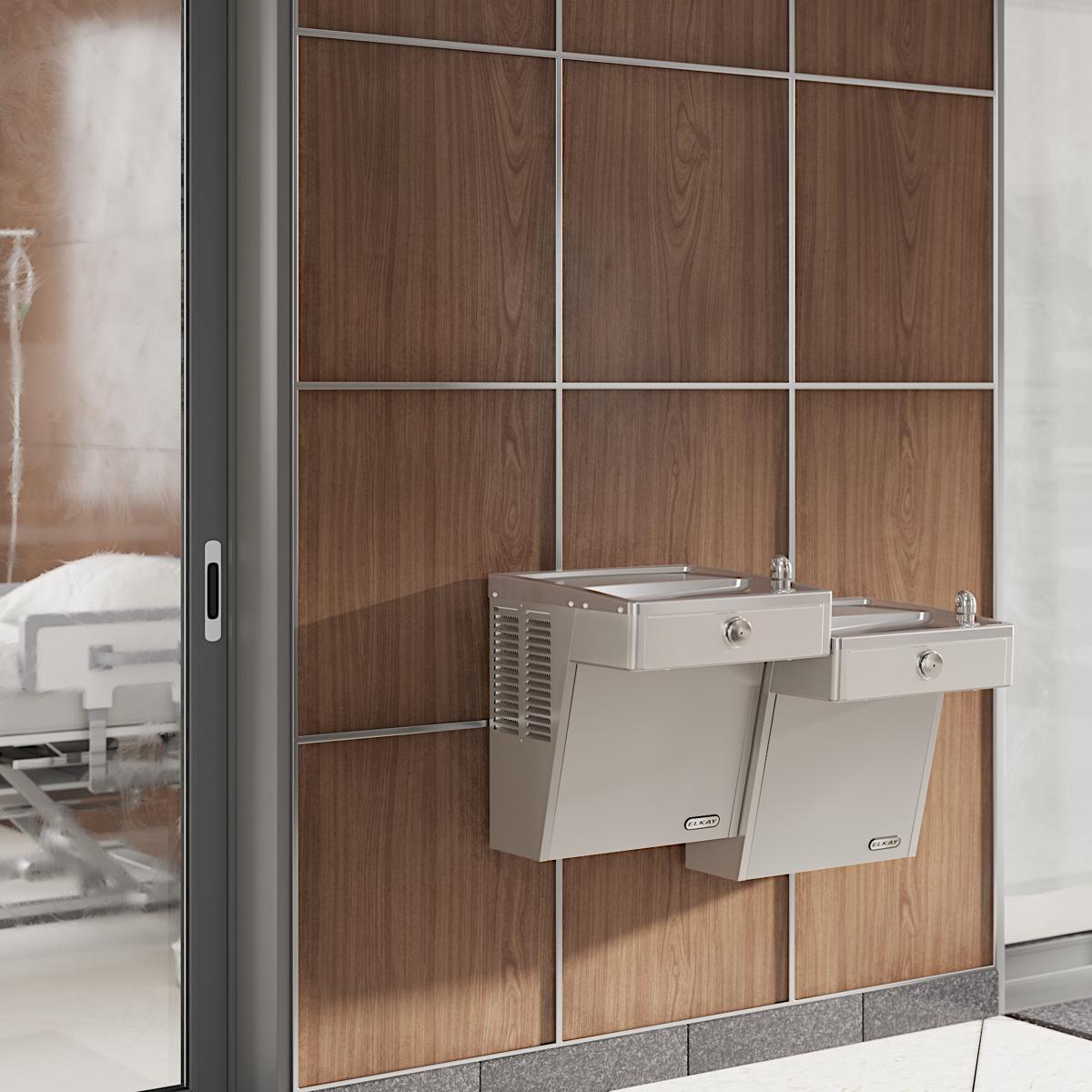 Elkay Cooler Wall Mount Bi-Level ADA Vandal-Resistant Filtered Refrigerated, Stainless LVRCTL8SC