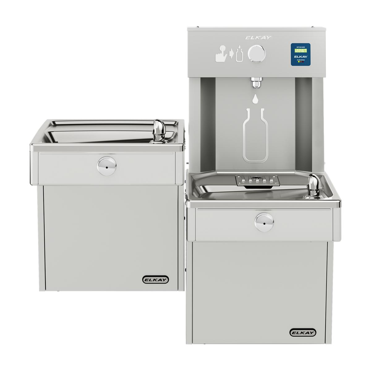 Elkay ezH2O Vandal-Resistant Bottle Filling Station & Bi-Level Cooler, Filtered, 8.0 GPH, Stainless Steel LVRCTL8WSK
