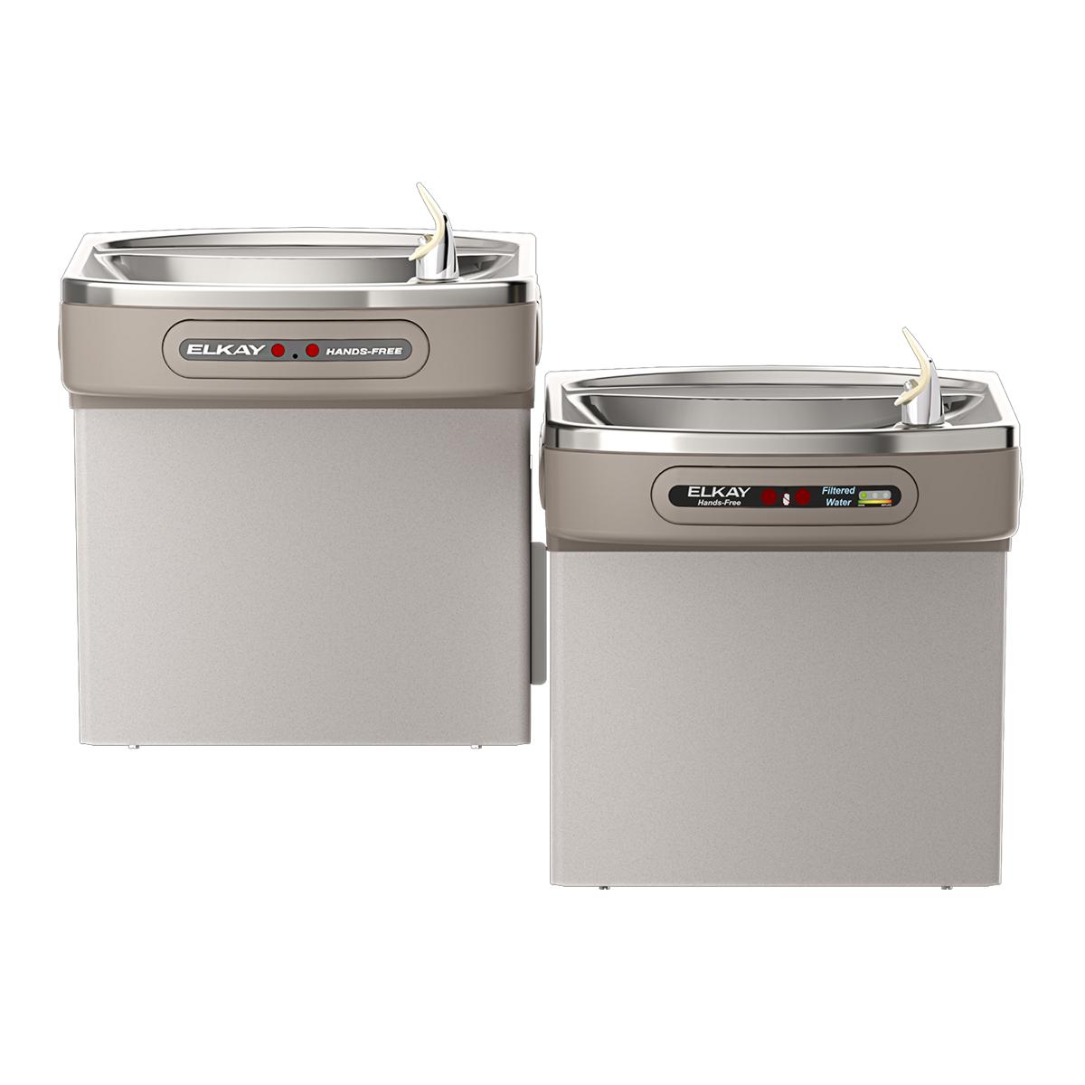 Elkay Dual Hands-free Activation Bi-level ADA Cooler Filtered Refrigerated Light, 8.0 GPH, Light Gray Granite LZOOSTL8LC