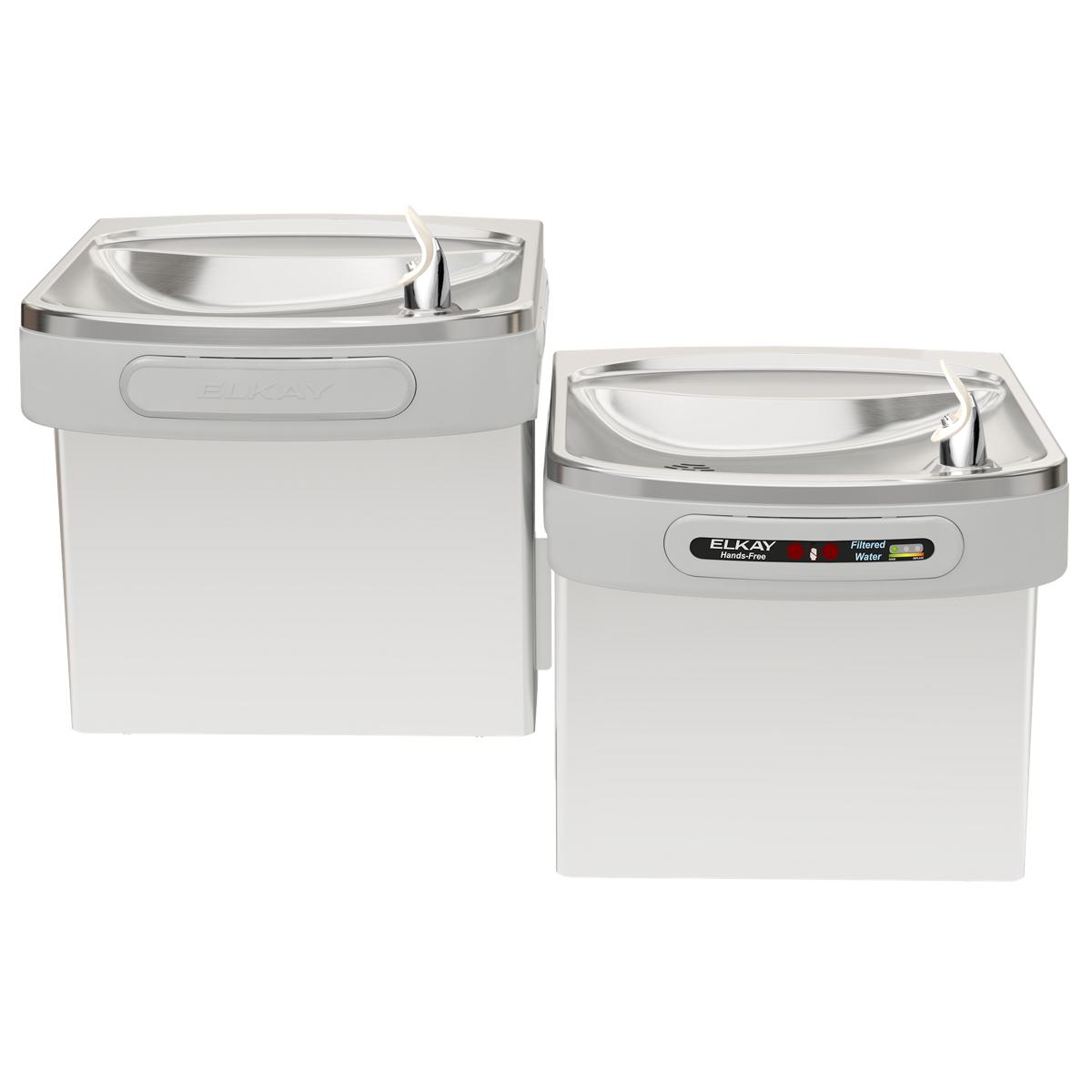 Elkay Versatile Cooler Wall Mount Bi-Level ADA Hands-Free, Filtered Refrigerated Stainless LZOSTL8SC