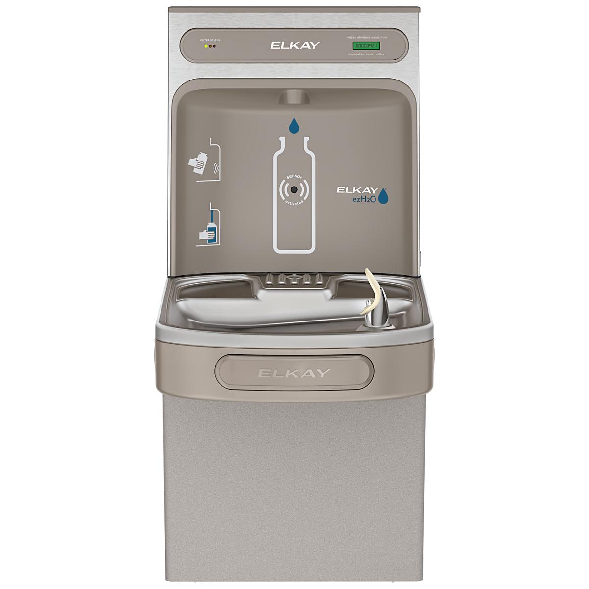 Elkay ezH2O Bottle Filling Station & Single ADA Cooler Filtered Refrigerated Light, 8.0 GPH, Light Gray Granite LZS8WSLK