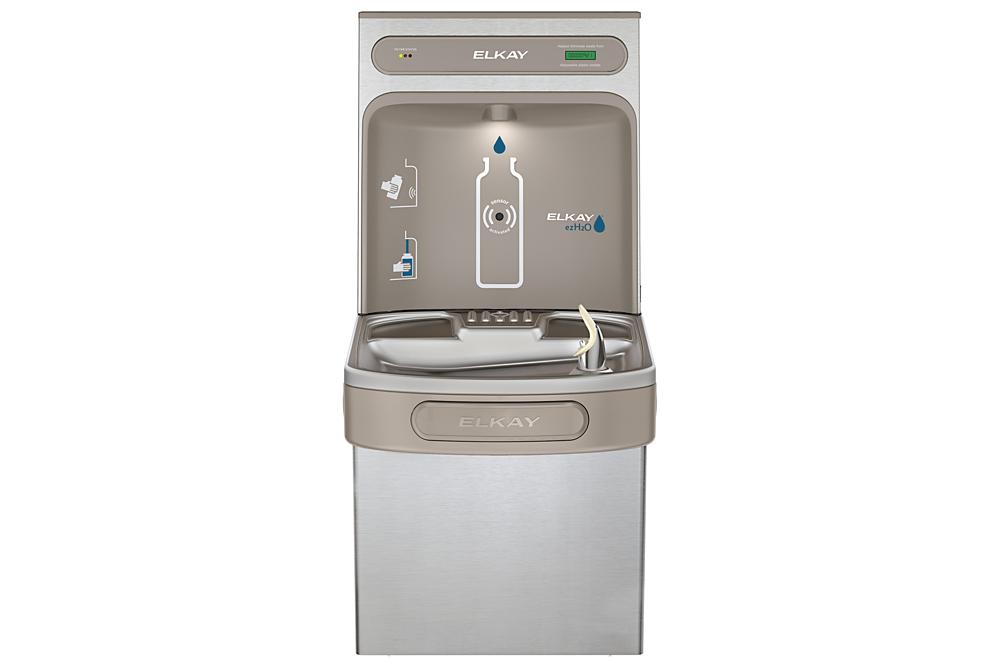 Elkay ezH2O Bottle Filling Station & Single ADA Cooler Refrigerated Stainless Lead Reduction Quick Filter Change LZS8WSSK