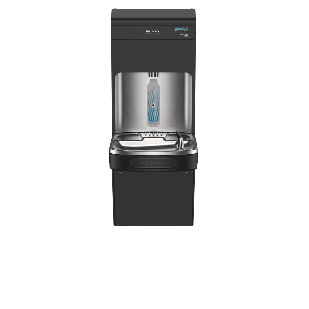 Elkay Pro Filtration Bottle Filling Station & Sgl ADA Cooler Non-Ref Black Total PFAS** + UV Filtration LZSDWSBPRO-FLP4-UV