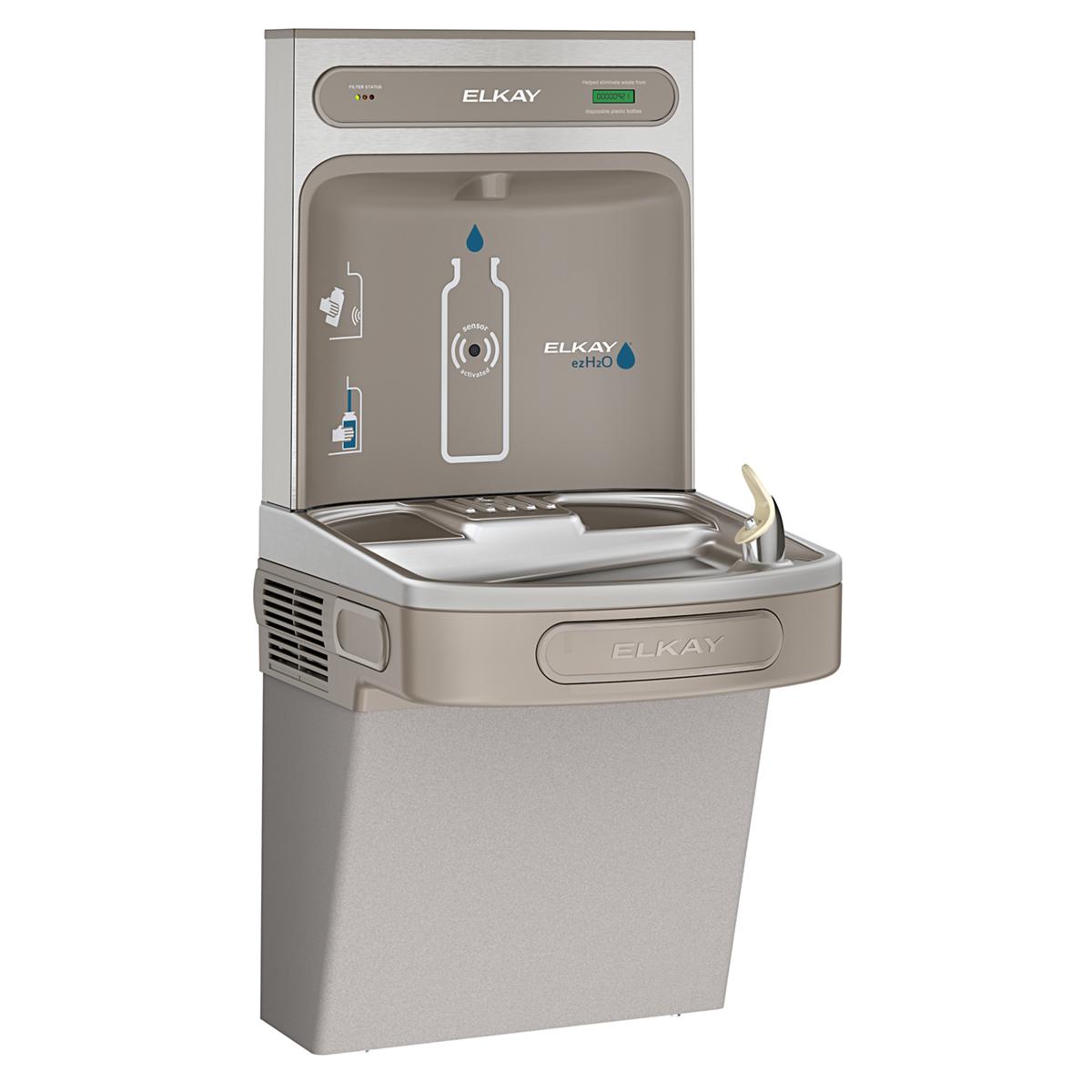 Elkay ezH2O Bottle Filling Station with Single ADA Cooler Filtered Non- Refrigerated Light, Light Gray Granite LZSDWSLK