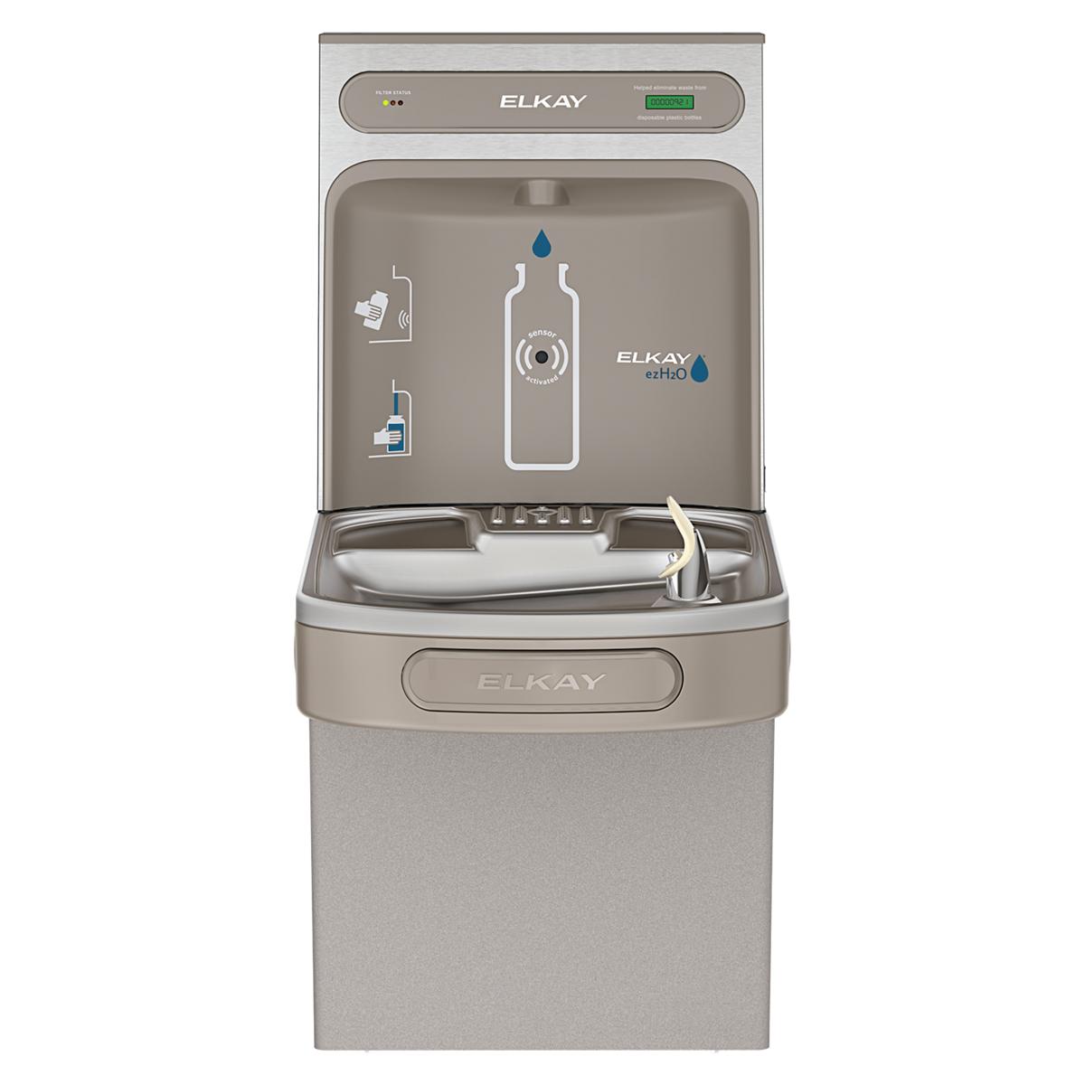 Elkay ezH2O Bottle Filling Station with Single ADA Cooler Filtered Non- Refrigerated Light, Light Gray Granite LZSDWSLK