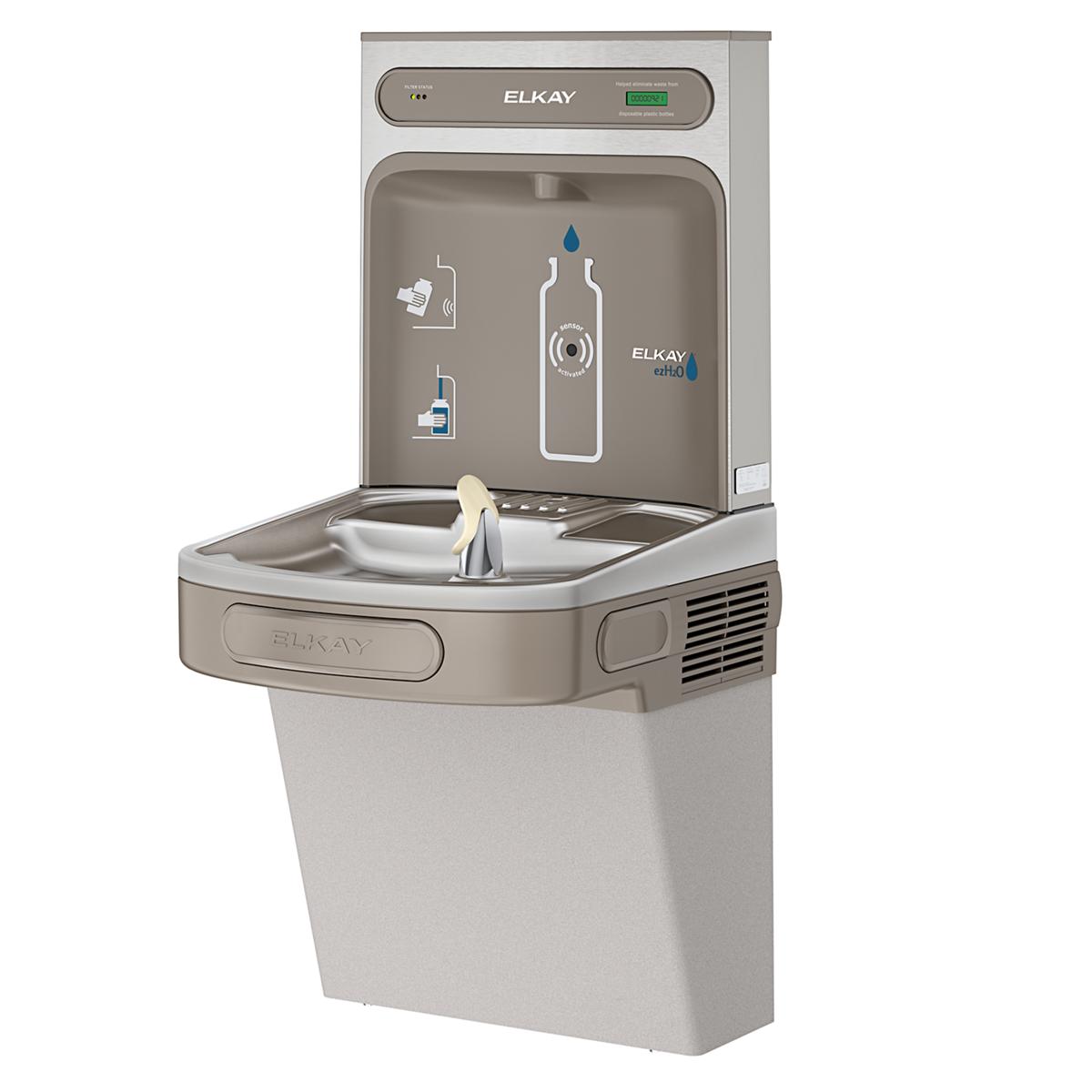 Elkay ezH2O Bottle Filling Station with Single ADA Cooler Filtered Non- Refrigerated Light, Light Gray Granite LZSDWSLK
