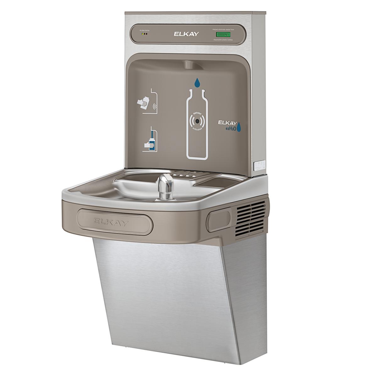 Elkay ezH2O Bottle Filling Station with Single ADA Vandal-Resistant Cooler, Filtered Non-Refrigerated Stainless LZSDWSVRSK