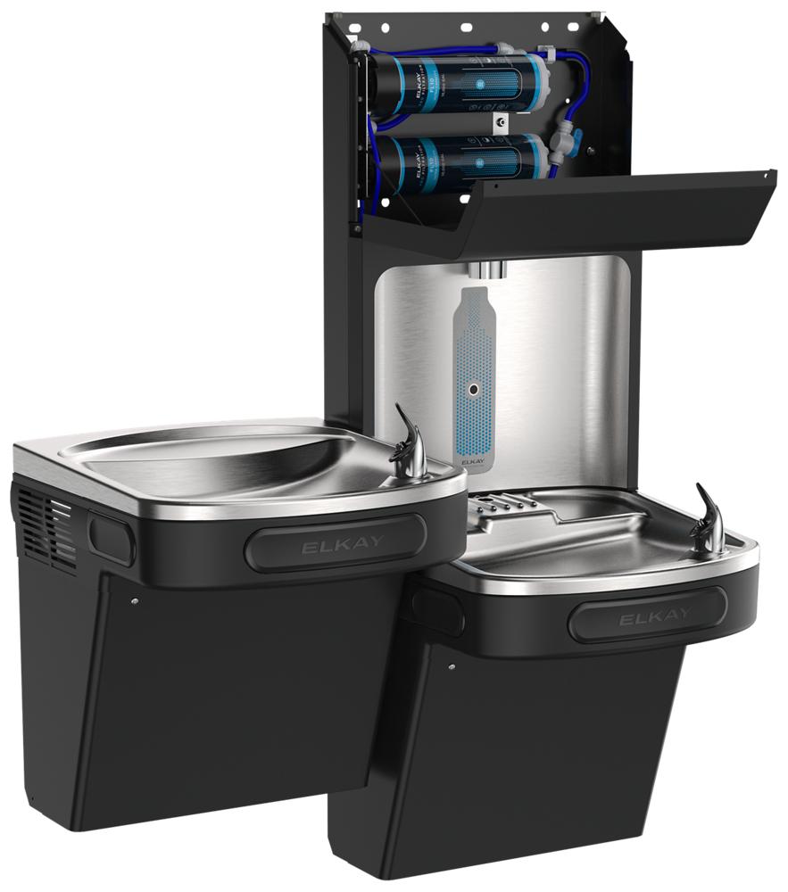 Elkay Pro Filtration Bottle Filling Station & Bi-Level ADA Cooler w/ UV-C LED -, Filtered, 8.0 GPH LZSTL8WSBPRO-UV