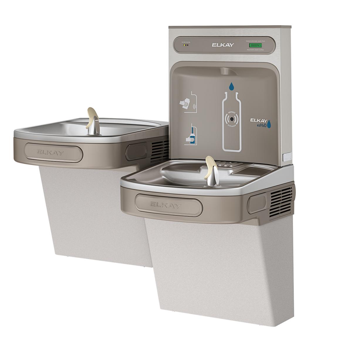 Elkay ezH2O Bottle Filling Station & Versatile Bi-Level ADA Cooler Filtered Refrigerated Light, 8.0 GPH LZSTL8WSLK