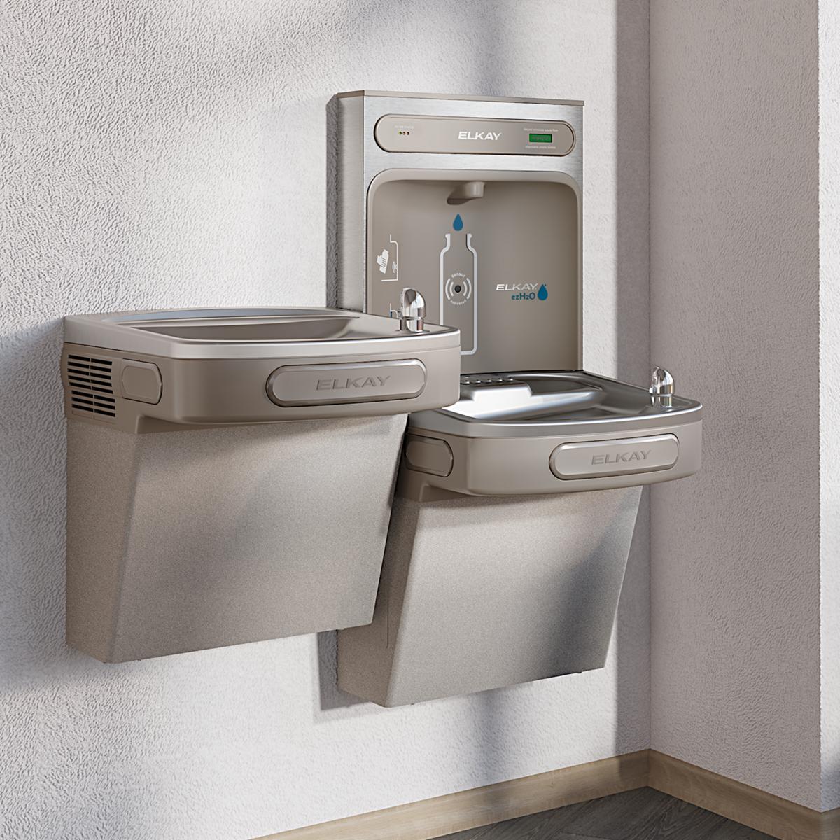 Elkay ezH2O Bottle Filling Station with Versatile Bi-Level ADA Cooler Filtered Refrigerated Light, 8.0 GPH LZSTL8WSVRLK