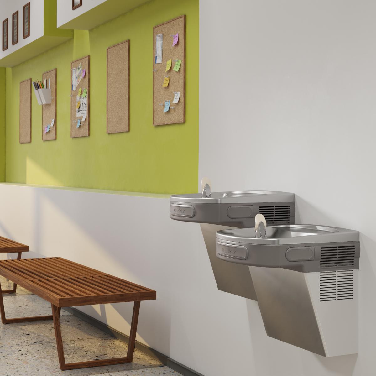 Elkay Versatile Cooler Wall Mount Bi-Level ADA Filtered, Non-Refrigerated Stainless LZSTLDDSC