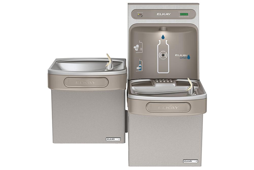 Elkay ezH2O Bottle Filling Station & Versatile Bi-Level ADA Cooler High Efficiency Filtered Refrigerated Light LZSTLG8WSLK