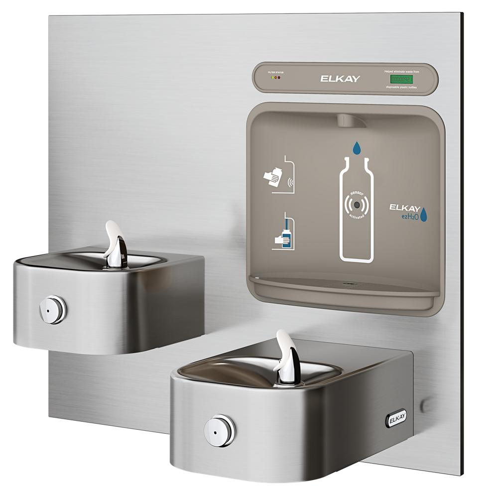 Elkay ezH2O Bottle Filling Station with Integral Soft Sides Fountain, Filtered, Stainless Steel LZWS-EDFP217K